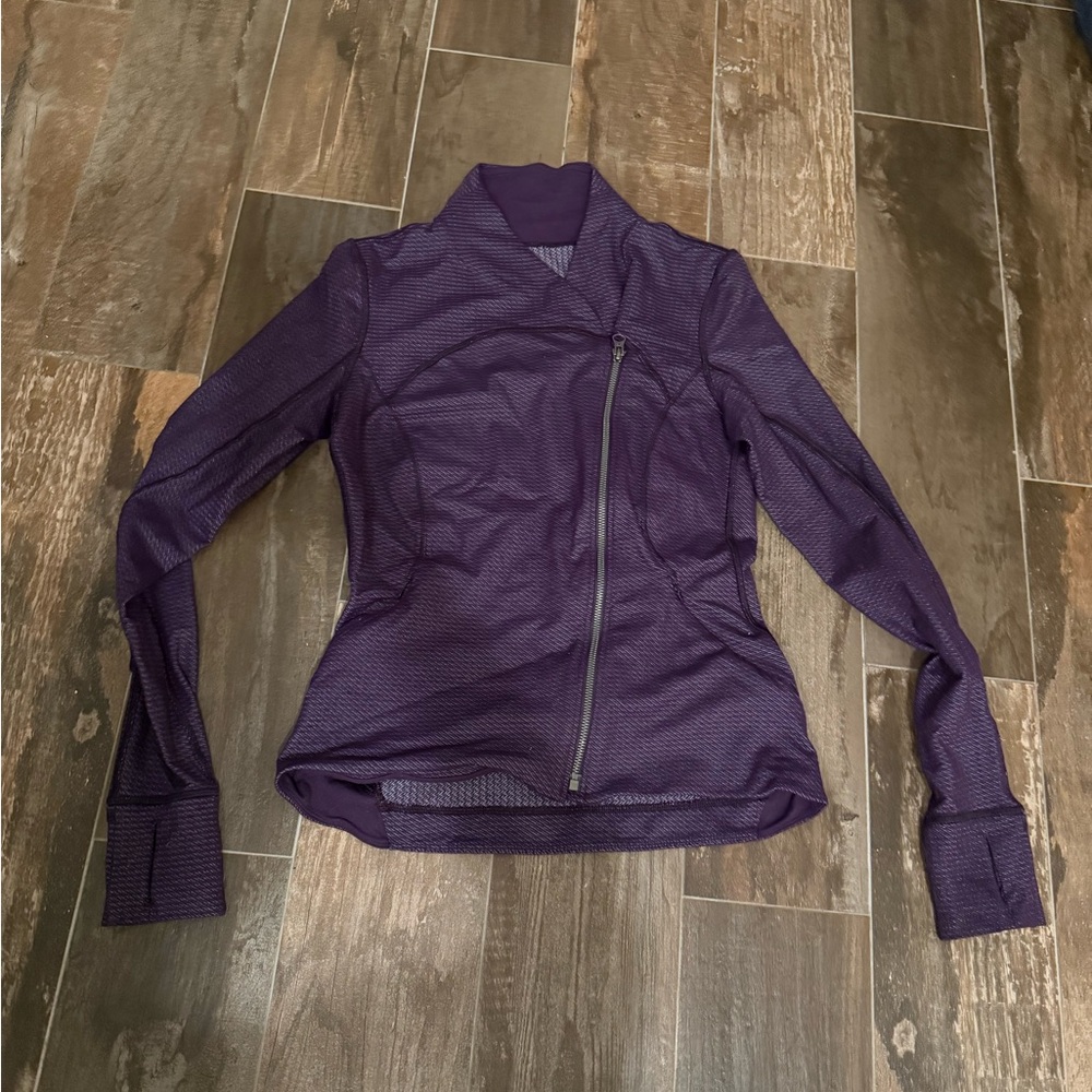 lululemon athletica Women's Deep Purple Leather Jacket, size 8